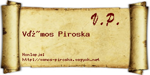 Vámos Piroska névjegykártya